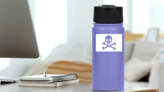 Pirate Flag With Skull And Crossbones Sticker on a Water Bottle (New) example