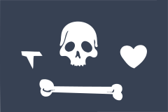 Pirate Flag With Skull And Heart Sticker