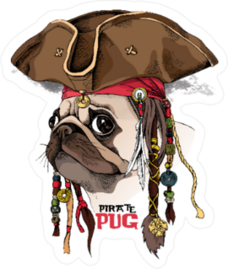 Pirate Pug Sticker