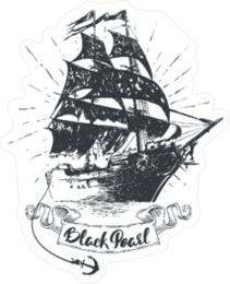 Pirate Ship and Anchor Illustration Sticker