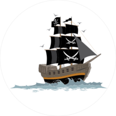 Pirate Ship on the Waves Sticker