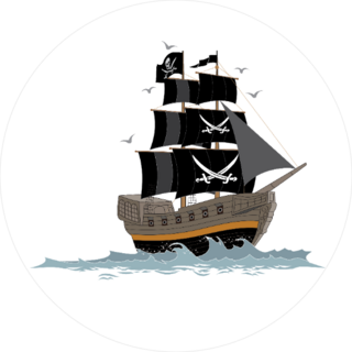 Pirate Ship on the Waves Sticker