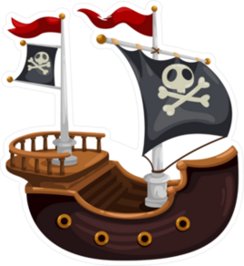 Pirate Ship Vector Illustration Sticker