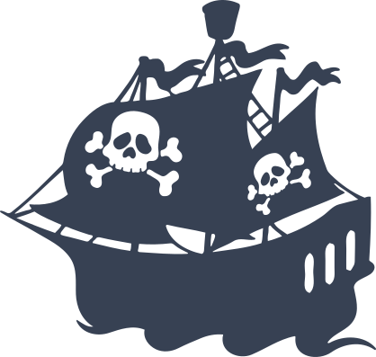 Pirate Ship With Flags Sticker