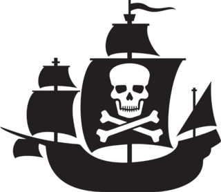 Pirate Ship With Skull And Crossed Bones Sail Sticker