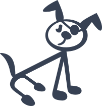 Pirate Sitting Dog Family Sticker