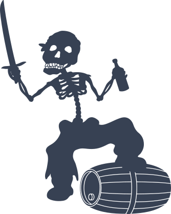 Pirate Skeleton Walking On Beer Barrel Sticker