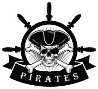 Pirate Skull With Eye Patch Banner Sticker