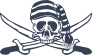Pirate Skull With Swords Sticker