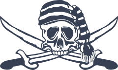 Pirate Skull With Swords Sticker
