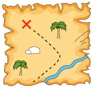 Pirate Treasure Map Sticker