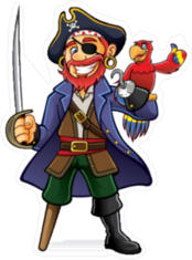 Pirate with Wooden Leg Sticker