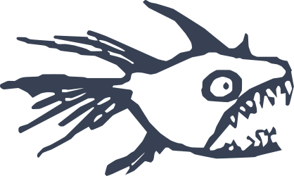 Pirhana Fish Drawing Sticker