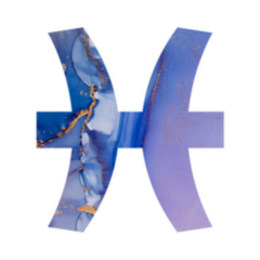 Pisces Abstract Hand Painted Alcohol Ink Sticker