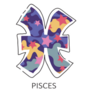 Pisces Abstract Star Symbol Sticker