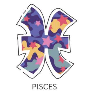 Pisces Abstract Star Symbol Sticker