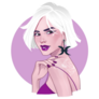 Pisces Beautiful Girl Short Blonde Hair Sticker