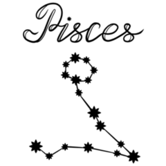 Pisces Constellation Illustration Line Art Sticker