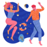 Pisces Couple Zodiac Dancing Sticker