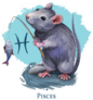 Pisces Creative Illustration Of Astrological Sign Rat Sticker