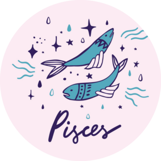 Pisces. Cute Astrological Illustration Sticker