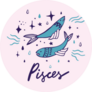 Pisces. Cute Astrological Illustration Sticker
