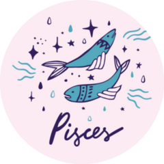 Pisces. Cute Astrological Illustration Sticker