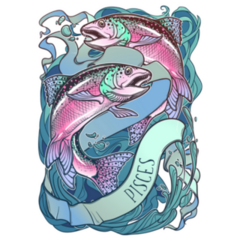 Pisces, Element Of Water Intricate Linear Sticker