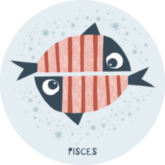 Pisces Fish Character Nursery Poster Sticker