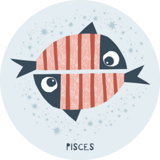 Pisces Fish Character Nursery Poster Sticker