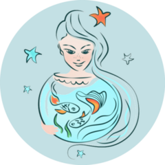 Pisces Girl In Aquarium Sticker