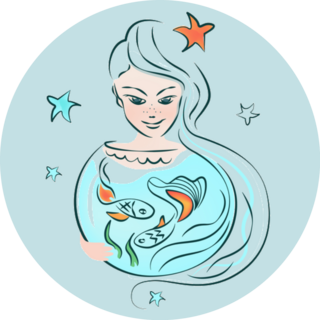 Pisces Girl In Aquarium Sticker