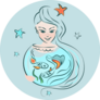 Pisces Girl In Aquarium Sticker