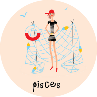 Pisces Horoscope On The Beach Sticker
