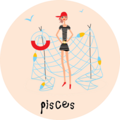 Pisces Horoscope On The Beach Sticker