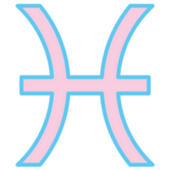Pisces Pink And Blue Sign Icon Sticker