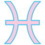 Pisces Pink And Blue Sign Icon Sticker