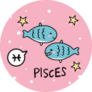 Pisces Pink Horoscope Cute Cartoon Sticker