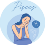 Pisces : Pretty Girl On Pastel Blue Sticker