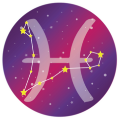 Pisces Sign Constellation Purple Sticker