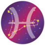 Pisces Sign Constellation Purple Sticker