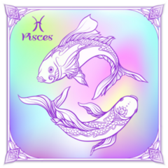 Pisces Soft Ultra Violet Space Sticker