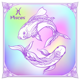 Pisces Soft Ultra Violet Space Sticker