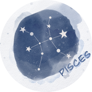 Pisces Star Constellation Watercolour Sticker