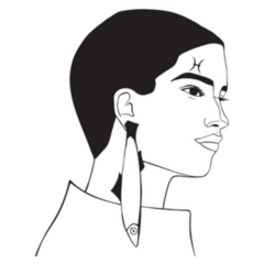 Pisces Woman Fish Earring Illustration Sticker