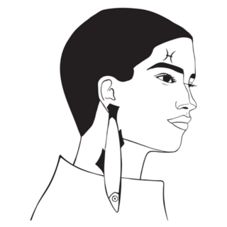 Pisces Woman Fish Earring Illustration Sticker