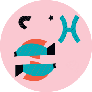 Pisces Zodiac Abstract Modern Illustration Sticker