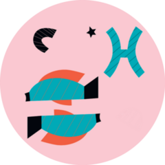 Pisces Zodiac Abstract Modern Illustration Sticker