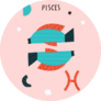 Pisces Zodiac Character Abstract Poster Sticker
