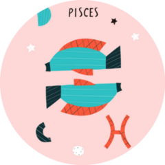 Pisces Zodiac Character Abstract Poster Sticker